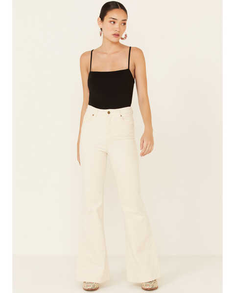 Image #1 - Rolla's Women's East Coast High Rise Flare Jeans, Ivory, hi-res