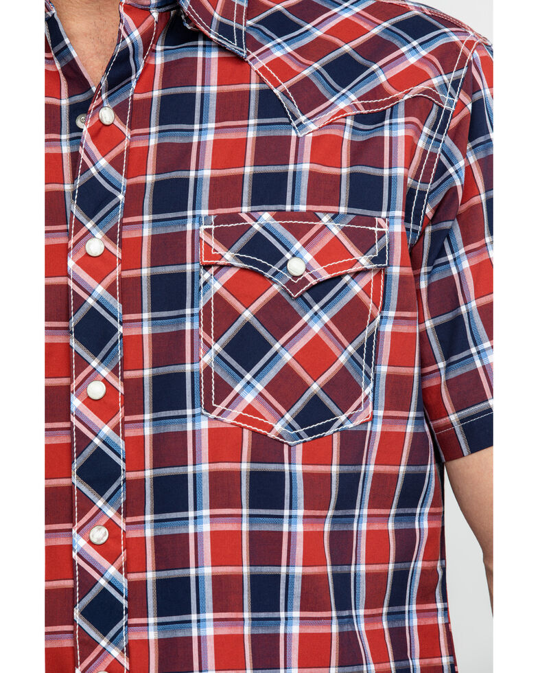 wrangler plaid shirt short sleeve