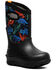 Image #1 - Bogs Boys' Neo-Classic Real Dino Rubber Boots - Round Toe, Black, hi-res