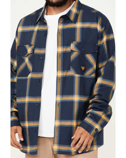 Image #3 - Hawx Men's Thermal Lined Flannel Work Shirt Jacket, Navy, hi-res