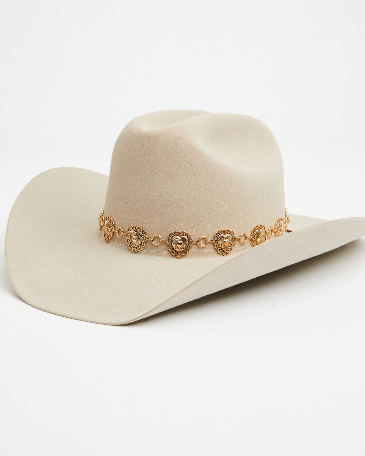 Image #1 - Shyanne Women's Heart Concho Hatband, Gold, hi-res