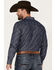 Moonshine Spirit Men's Mocasin Southwestern Print Long Sleeve Snap Western Shirt, Navy, hi-res