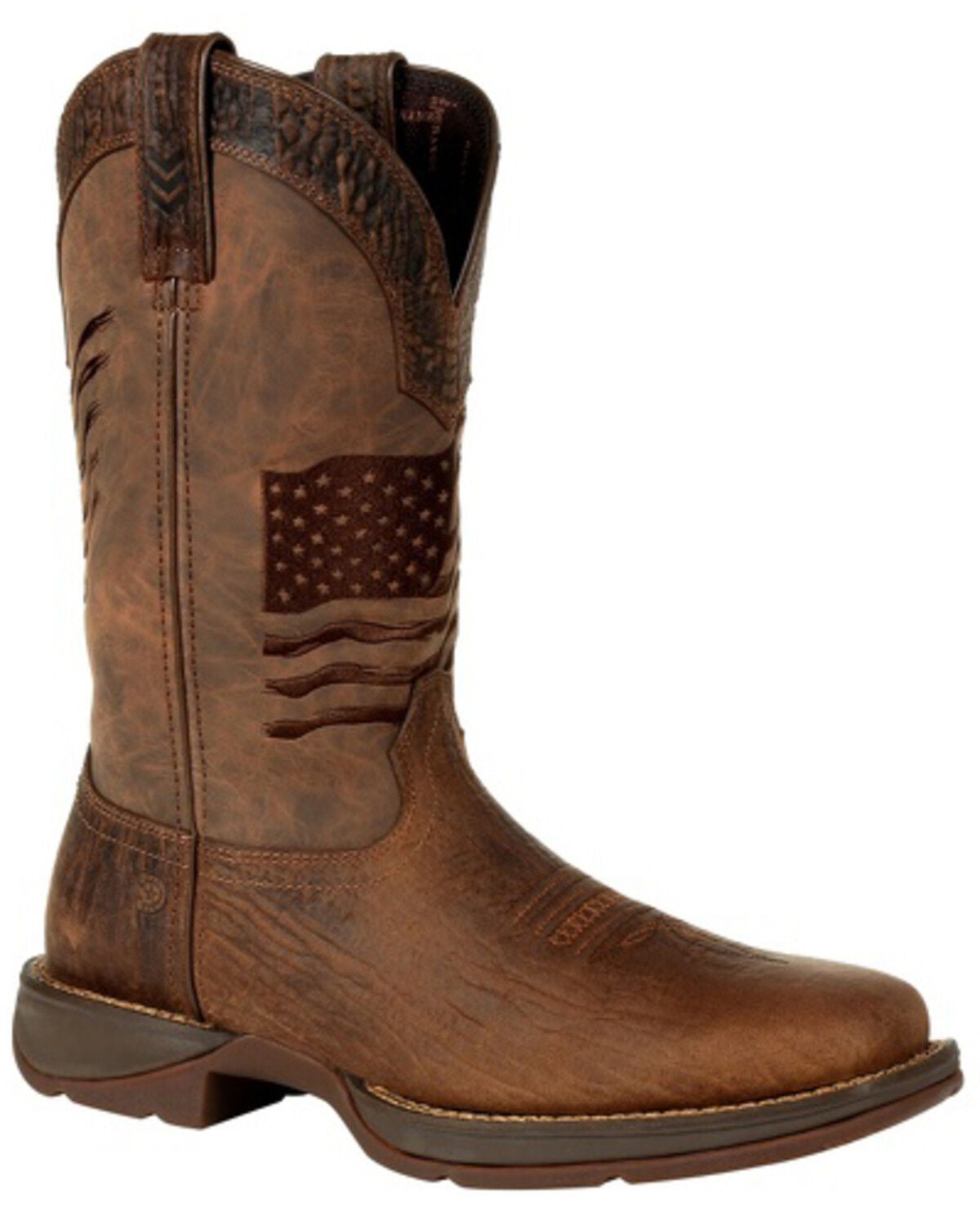 Durango Men's Rebel Brown Flag Western Performance Boots - Square Toe, Brown, hi-res