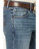 Image #2 - RANK 45® Men's Roughstock Roadrunner Wash Brock Relaxed Bootcut Performance Stretch Denim Jeans, Medium Wash, hi-res