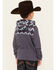 Rock & Roll Denim Boys' Southwestern Print Long Sleeve Hooded Pullover, Steel Blue, hi-res