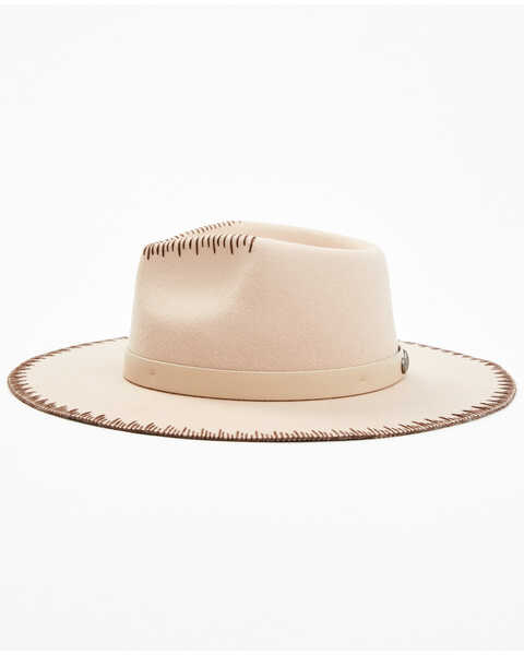 Image #3 - Shyanne Women's Embroidered Edge Felt Western Fashion Hat, Ivory, hi-res