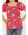 Image #3 - Wrangler Girls' Cow Head Print Puff Sleeve Shirt, Hot Pink, hi-res