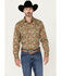 Image #1 - Wrangler Retro Men's Premium Paisley Print Long Sleeve Button-Down Western Shirt - Tall , Tan, hi-res