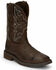 Image #1 - Justin Men's Amarillo Cactus Western Work Boots - Steel Toe, Brown, hi-res