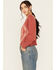 Rock & Roll Denim Women's Bandana Print Long Sleeve Top, Rust Copper, hi-res