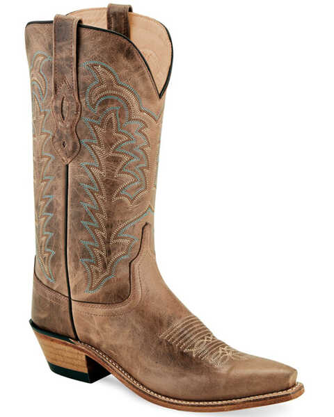 Image #1 - Old West Women's Western Boots - Snip Toe , Brown, hi-res