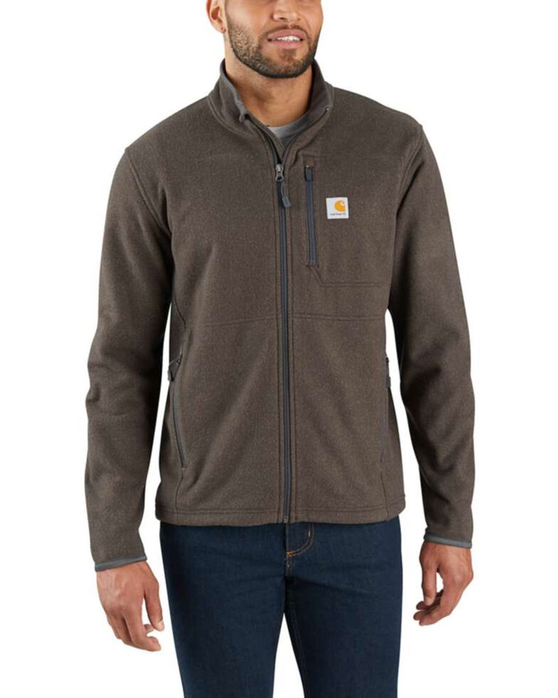 Carhartt Men's Dalton Full-Zip Fleece Work Jacket - Tall , Grey, hi-res