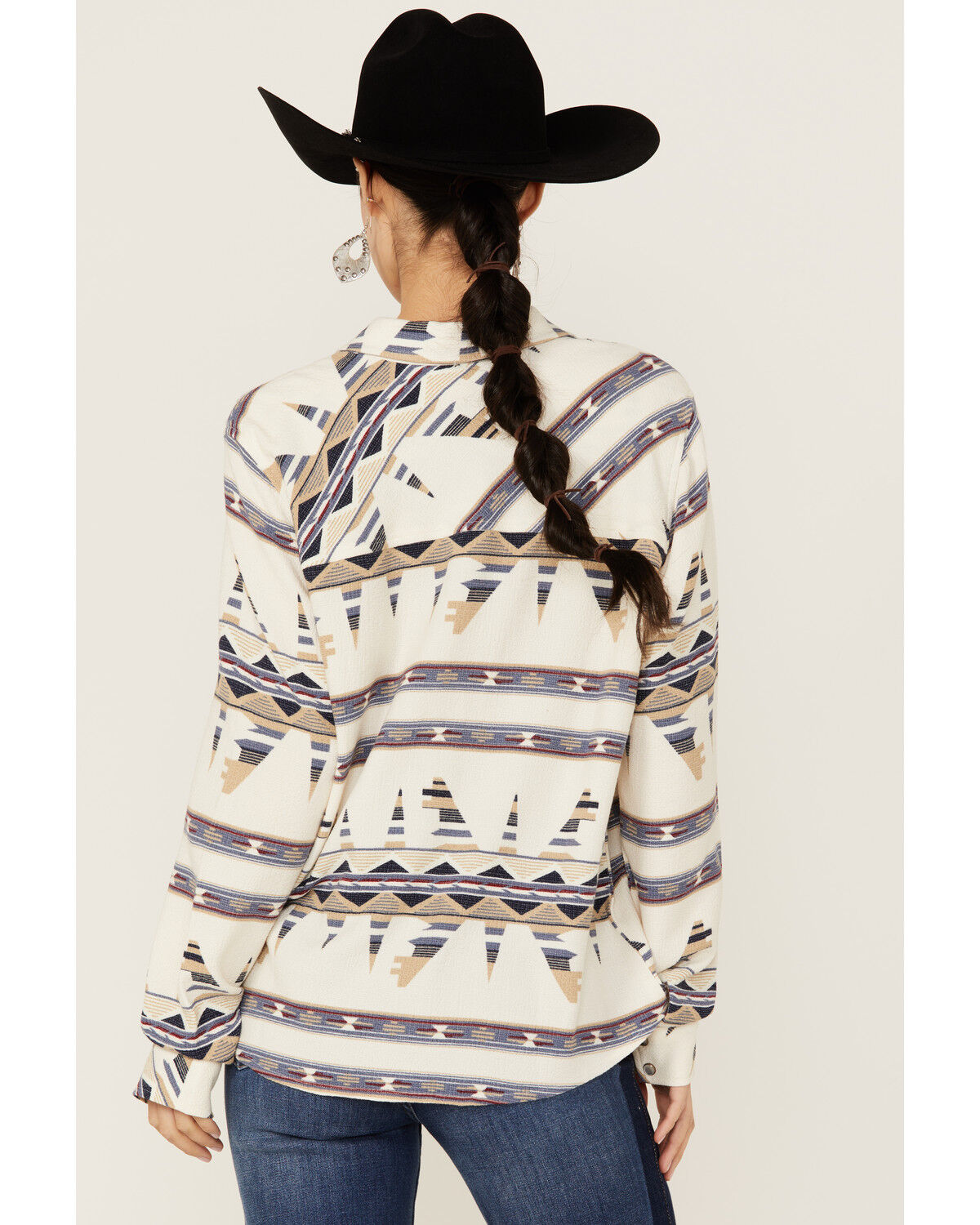 Image #4 - Idyllwind Women's Featherlight Printed Long Sleeve Pearl Snap Western Shirt, Ivory, hi-res