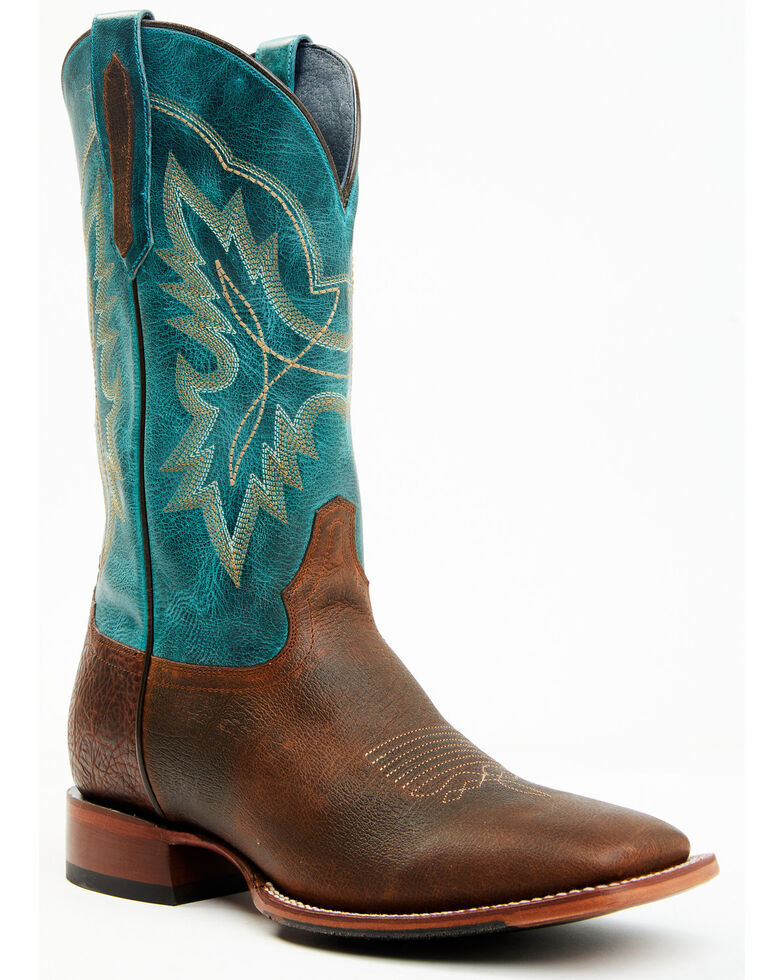 Cody James Men's Cody Blue Performance Leather Western Boots - Broad Square Toe , Turquoise, hi-res