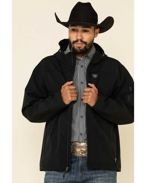 Ariat Men's Black Vernon Hooded Softshell Jacket , Black, hi-res