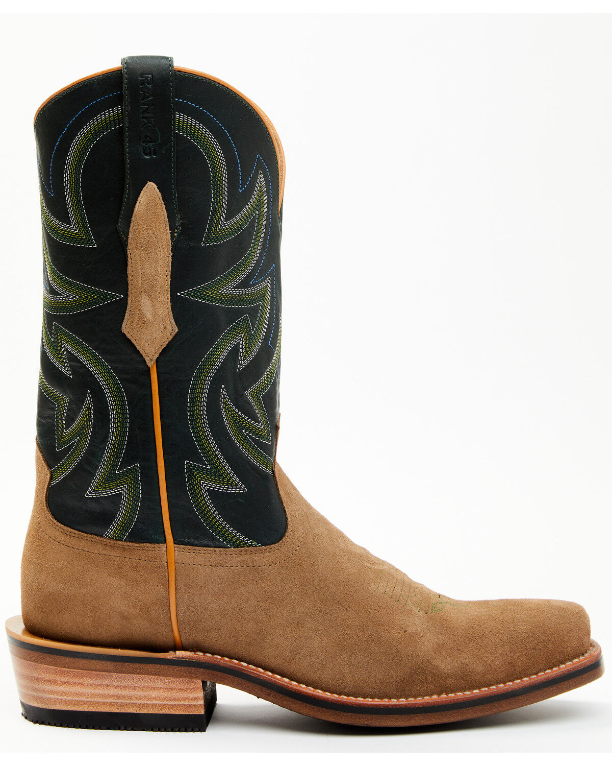 Image #2 - RANK 45® Men's Archer Roughout Western Boots - Square Toe, Forest Green, hi-res