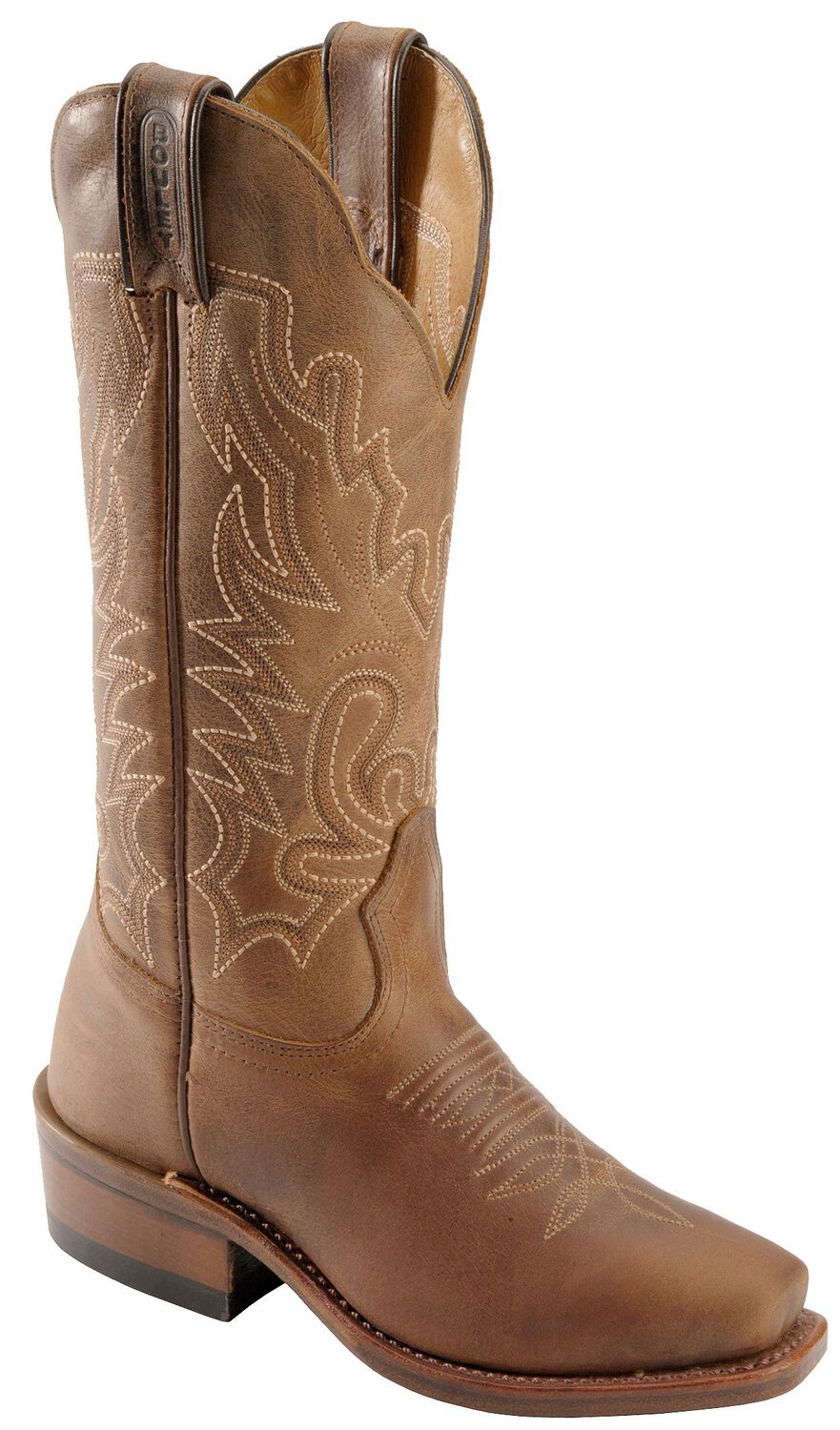 Image #1 - Boulet Women's Rancher Western Boots - Narrow Square Toe, Rustic Brn, hi-res