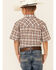 Roper Boys' Brown Plaid Short Sleeve Snap Western Shirt , Brown, hi-res