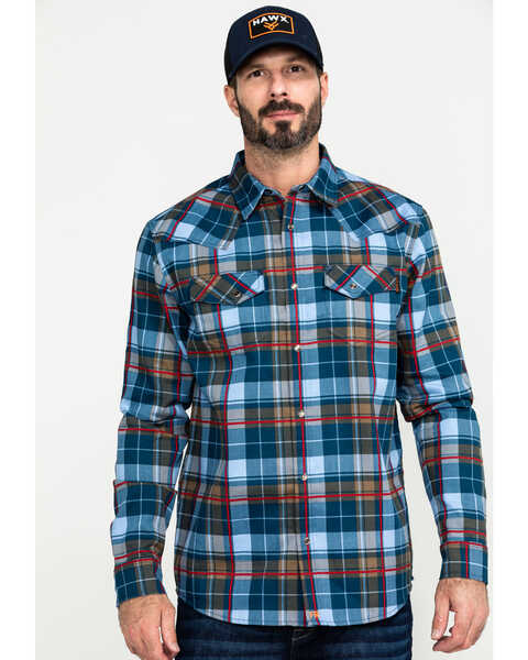 Image #1 - Cody James Men's FR Geo Print Long Sleeve Work Shirt - Tall, Light Blue, hi-res