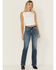 Image #1 - Daze Women's Perfection Dark Wash Mid Rise Stretch Denim Jeans, Dark Wash, hi-res