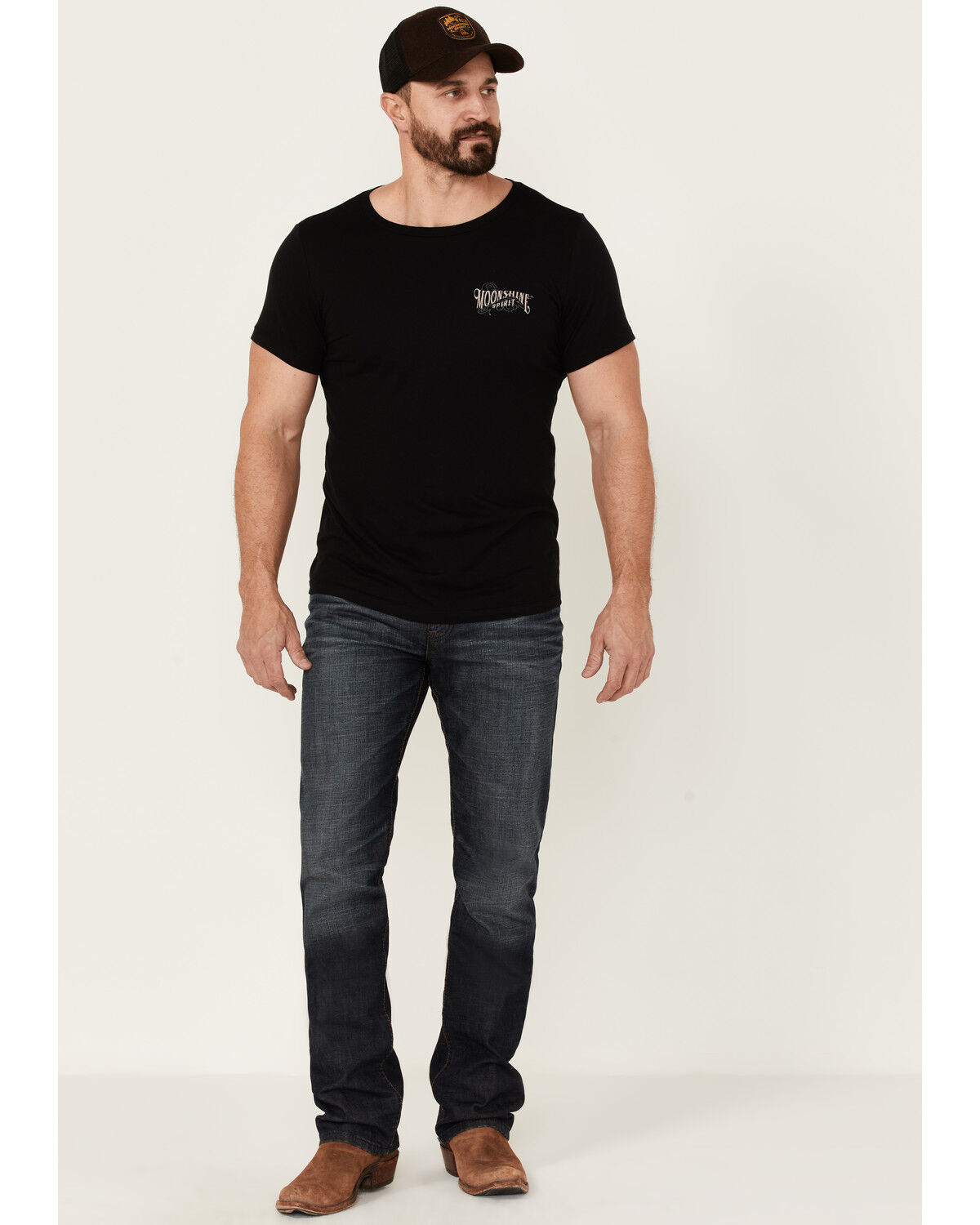 Image #2 - Moonshine Spirit Men's Acoustic Guitar Flag Graphic Short Sleeve T-Shirt, Black, hi-res