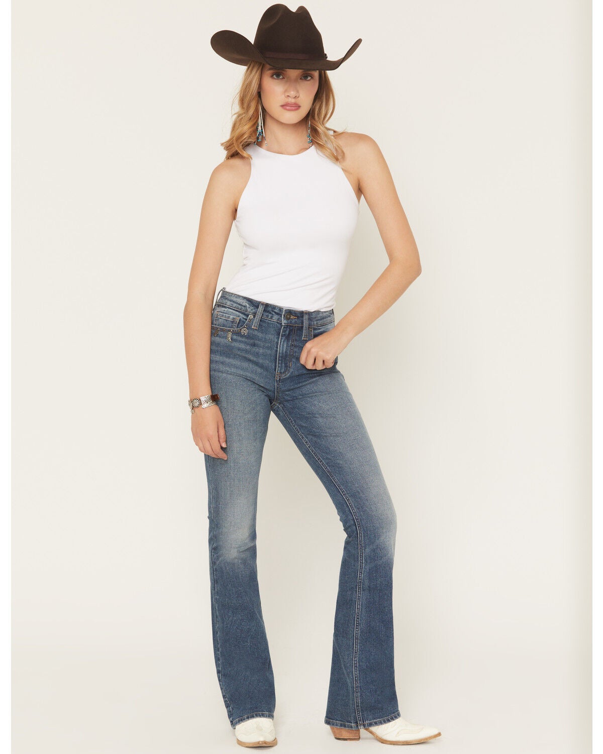 Shyanne Women's Ivy Medium Wash High Rise Bootcut Stretch Denim Jeans, Medium Wash, hi-res
