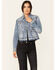 Image #1 - Shyanne Women's Cataline Light Medium Wash Cropped Denim Jacket, Light Wash, hi-res