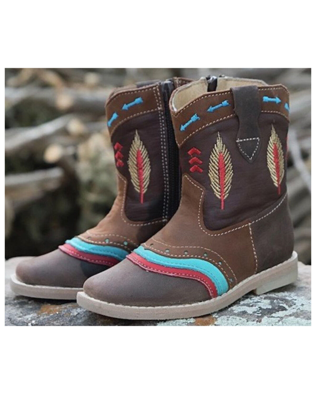 Image #1 - Shea Baby Boys' Maddox Western Boots - Square Toe, Brown, hi-res