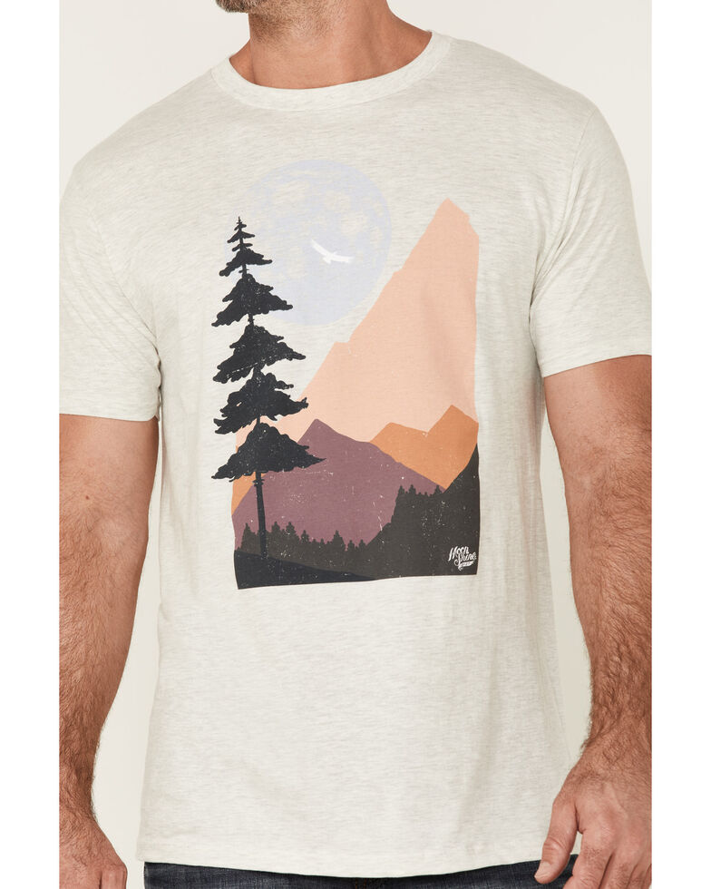 Moonshine Spirit Men's Cream Moon Forest Graphic Short Sleeve T-Shirt  , Cream, hi-res
