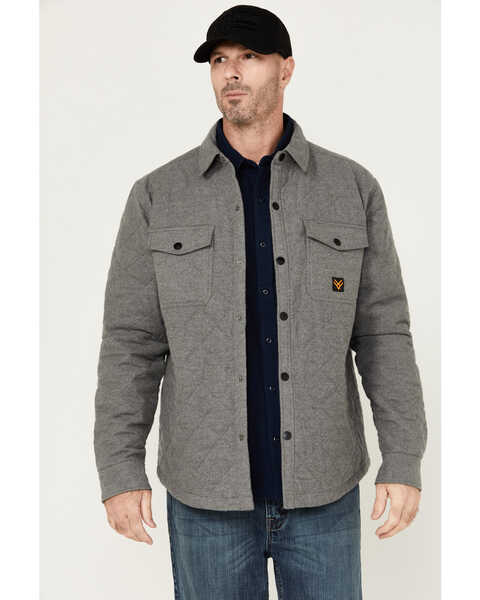 Hawx Men's Quilted Flannel Shirt Jacket , Charcoal, hi-res