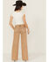 Image #3 - Miss Me Women's Mid Rise 32" Wide Leg Stretch Denim Jeans, Brown, hi-res