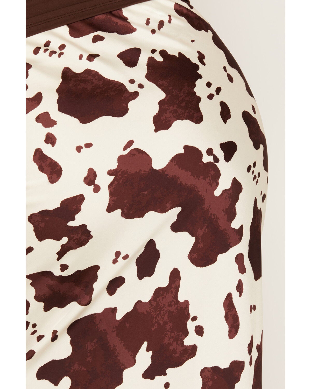 Image #4 - Rock & Roll Denim Women's Satin Cowhide Print Midi Skirt, Natural, hi-res