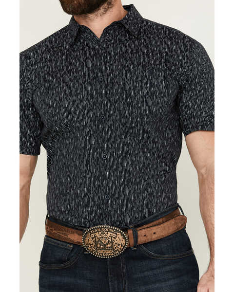 Image #3 - Gibson Men's Space Dot Geo Print Short Sleeve Button-Down Western Shirt , Navy, hi-res