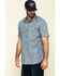 Image #3 - Hawx Men's Rancho Chambray Solid Short Sleeve Work Shirt, Blue, hi-res