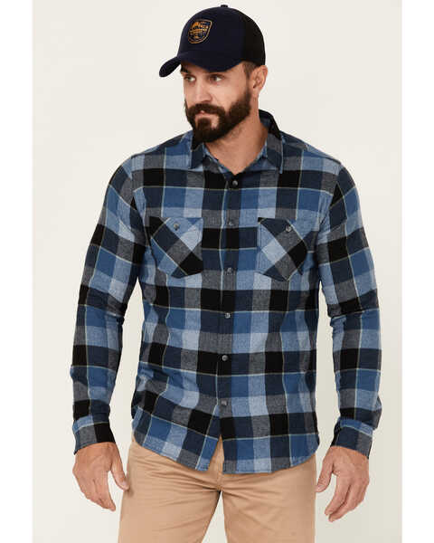 Howitzer Men's Admiral Plaid Long Sleeve Button-Down Flannel Shirt , Teal, hi-res