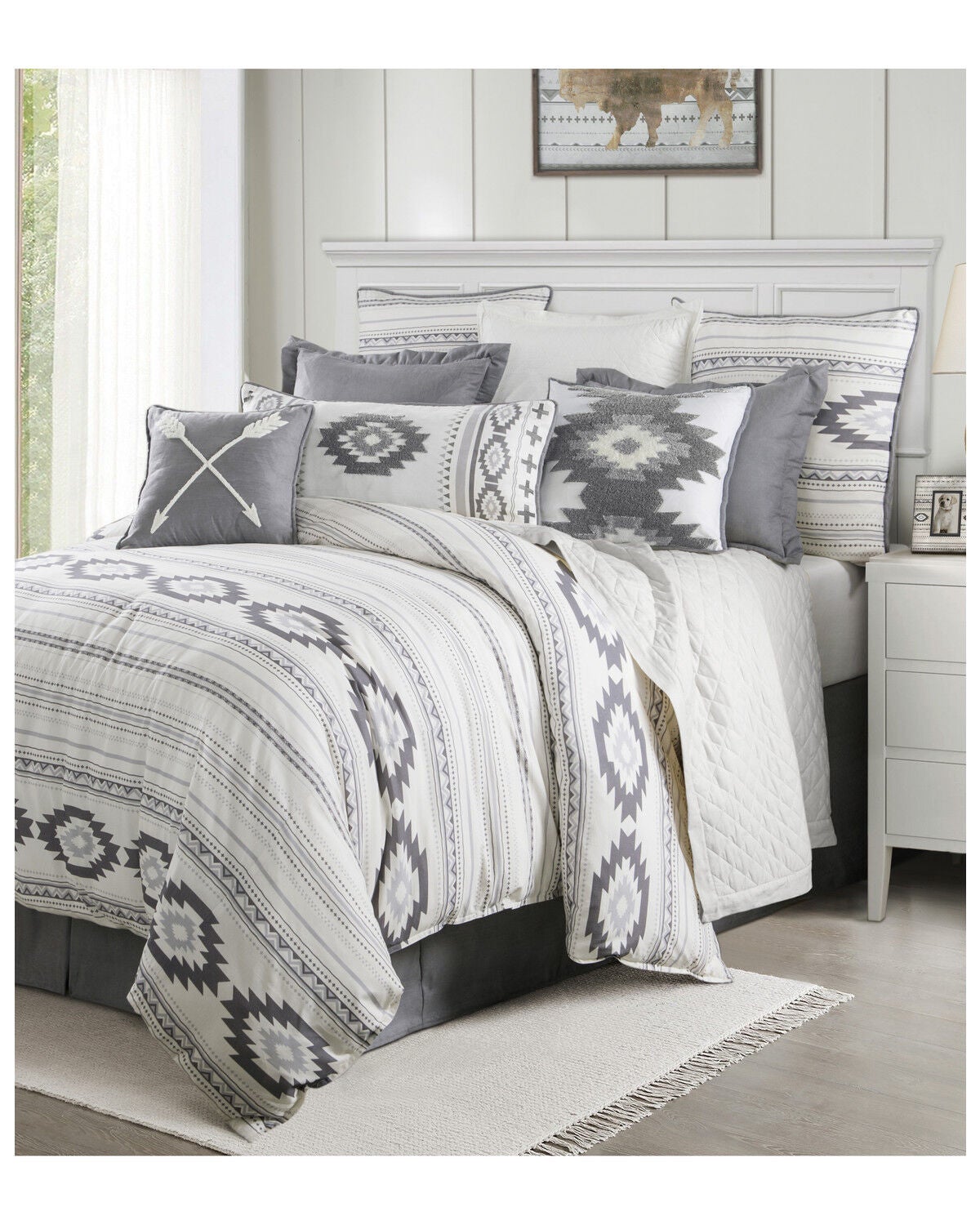 HiEnd Accents Free Spirit Twin Bedding Set, Grey, hi-res