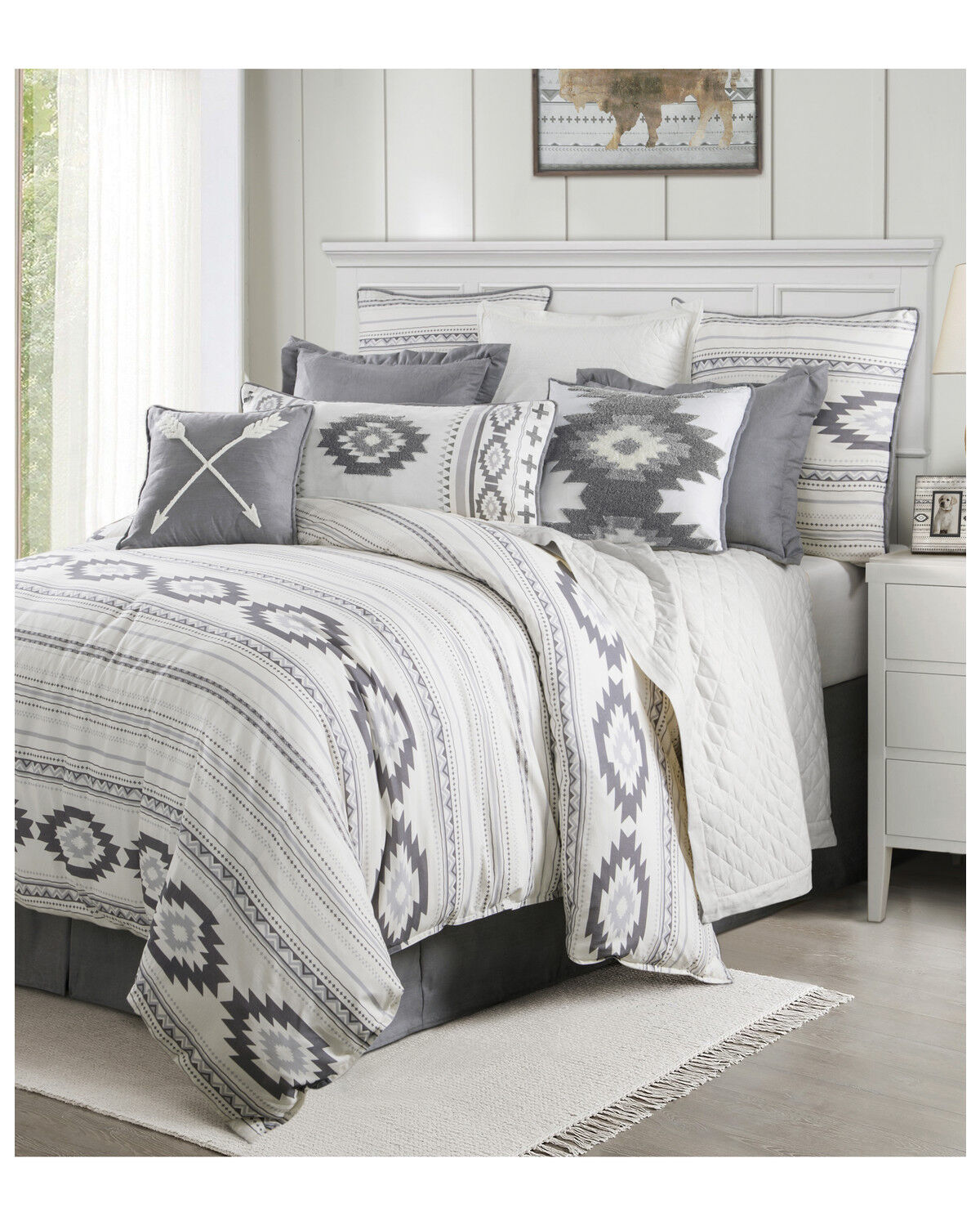 Image #1 - HiEnd Accents Free Spirit Twin Bedding Set, Grey, hi-res