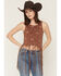 Image #1 - Rock & Roll Denim Women's Icon Fringe Tank, Brown, hi-res