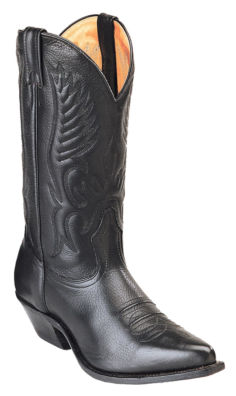 Image #1 - Boulet Men's Embroidered Tall Western Boots - Round Toe, Black, hi-res