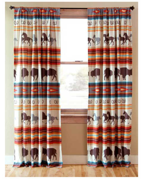 Image #1 - Carsten Home Western Stripe Curtain Panels, Multi, hi-res