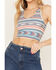 Image #3 - Panhandle Women's Striped Racerback Tank, Red/white/blue, hi-res
