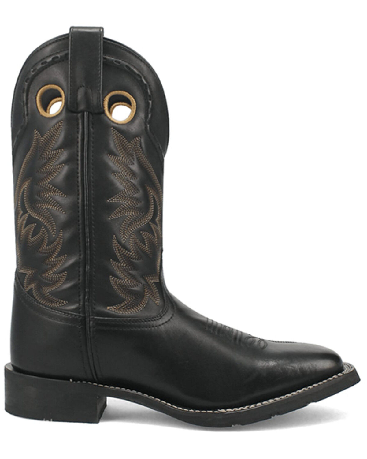 Image #2 - Laredo Men's Kane Western Boots - Broad Square Toe, Black, hi-res