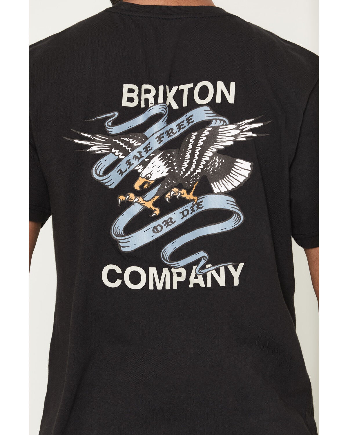 Image #4 - Brixton Men's Boot Barn Exclusive Live Free Short Sleeve Graphic T-Shirt, Black, hi-res