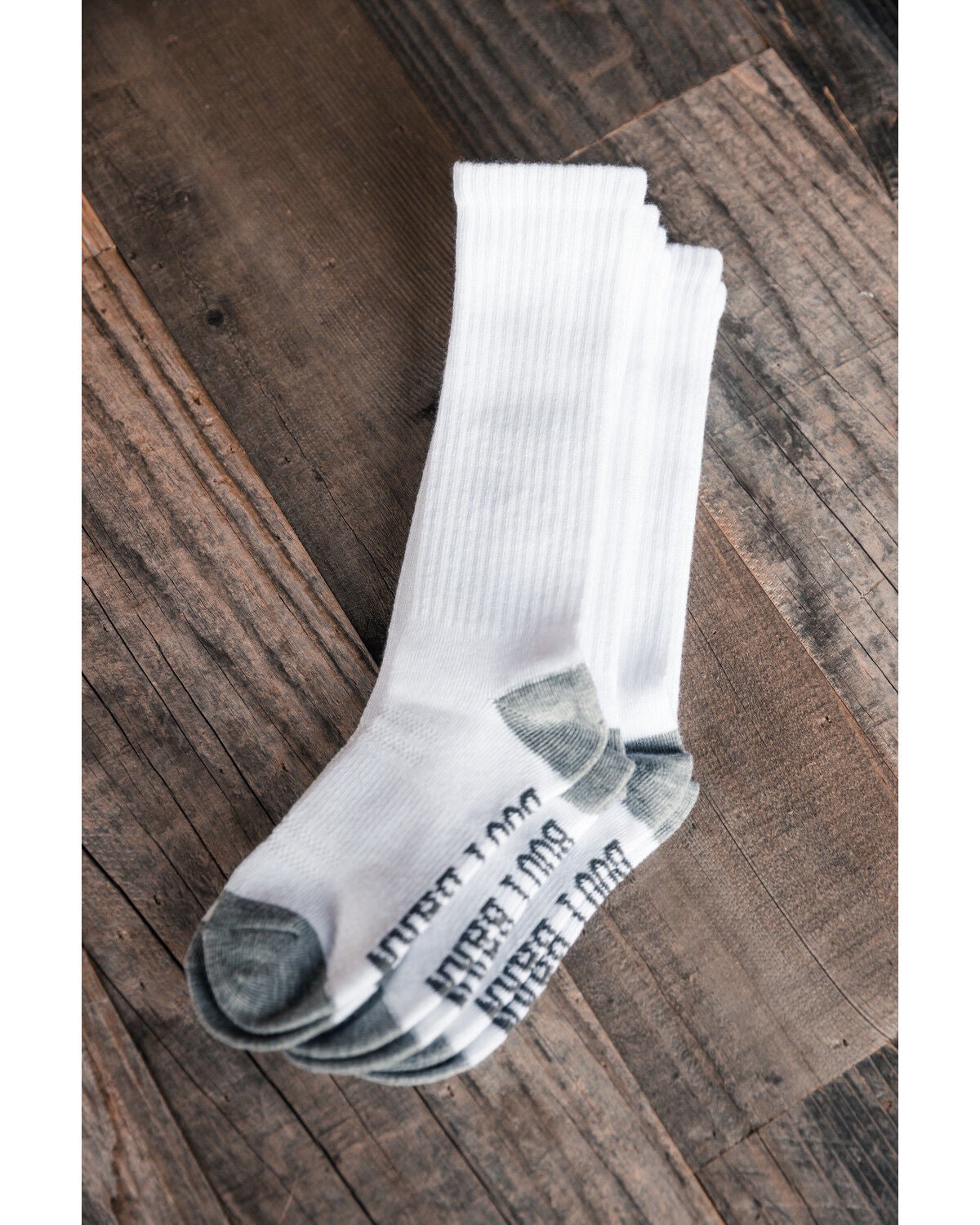 Image #1 - Boot Barn Kids' Basic 3-Pack Over The Calf Socks, White, hi-res