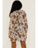Revel Women's Floral Print Lace-Up Long Sleeve Dress, Natural, hi-res