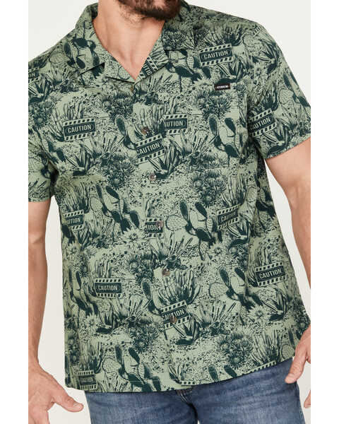 Image #3 - Cinch Men's Camp Tumbleweed Cactus Caution Short Sleeve Button-Down Shirt, Green, hi-res