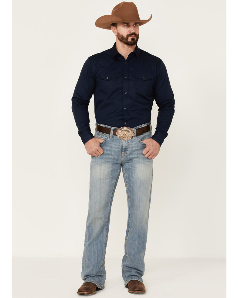 Cody James Men's Trotter Light Wash Stretch Slim Bootcut Jeans , Blue, hi-res