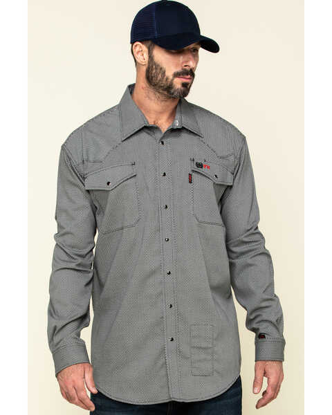 Cinch Men's FR Multi Geo Print Long Sleeve Work Shirt , Multi, hi-res