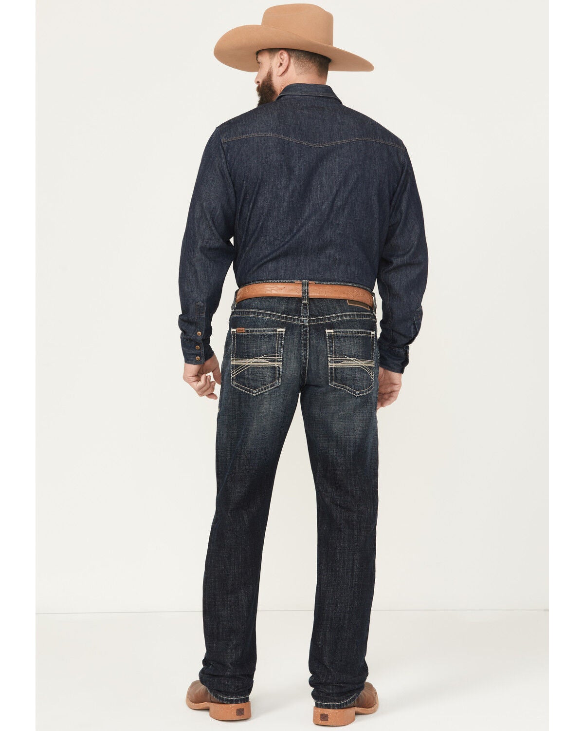 Image #3 - Ariat Men's Boot Barn Exclusive Bart Keith Dark Wash Relaxed Straight Denim Jeans, Dark Wash, hi-res