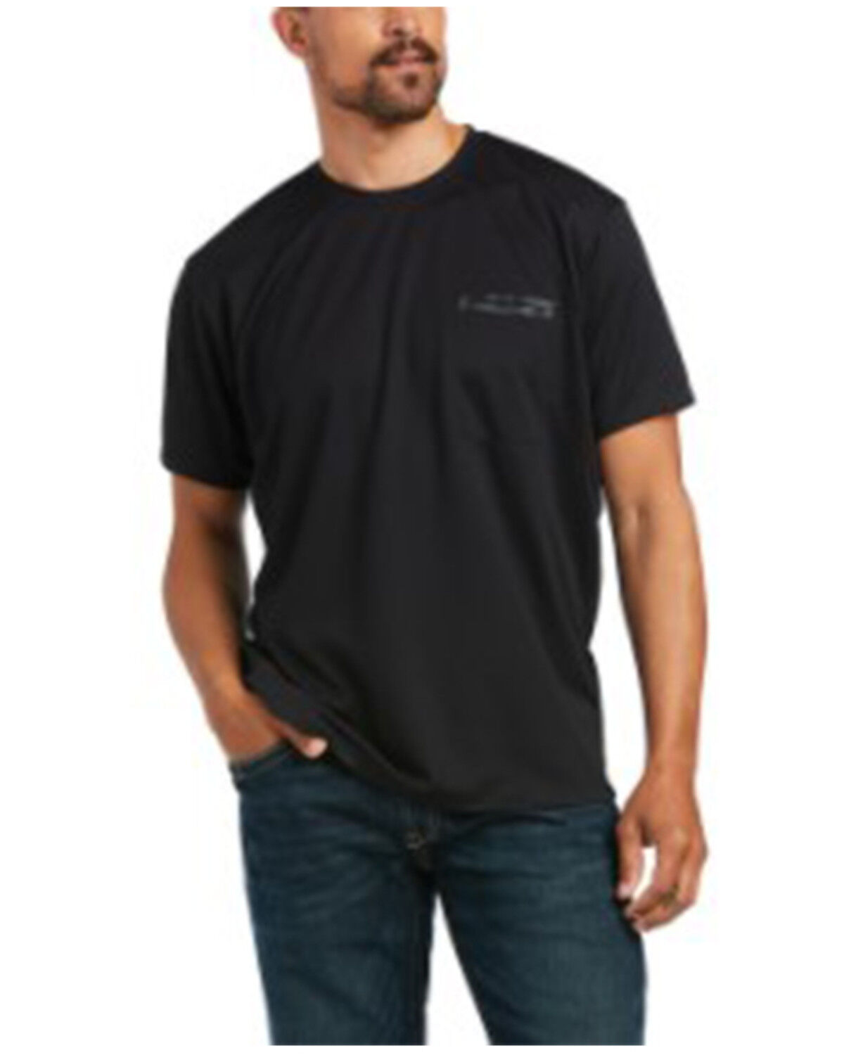 Image #1 - Ariat Men's Rabar Polartec Elite All Season Work Pocket T-Shirt, Black, hi-res